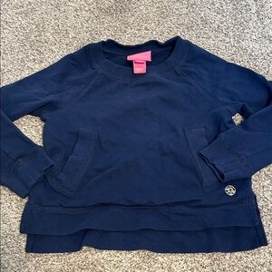 LILY PULITZER Navy Blue Sweatshirt with Front Pockets